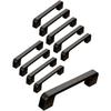 Schwarze T-Griffe für Küchenschranktüren aus Aluminiumlegierung, Lochmitte 96 mm, 10 Stück