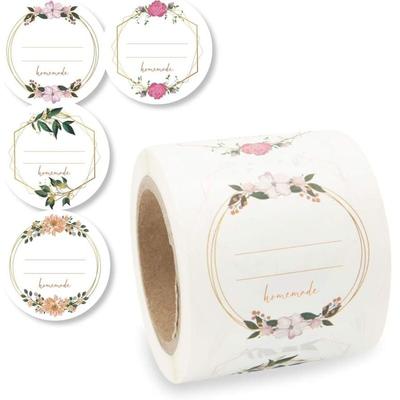 50 mm große selbstklebende Etiketten mit Blumenmotiv (200 Blatt) Image
