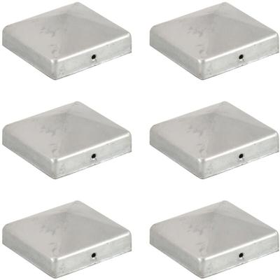 Pfostenkappen 6 Stk. Pyramide Verzinktes Metall 81 x 81 mm Vidaxl Image