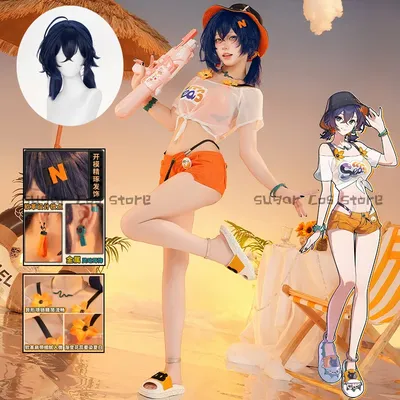 Spiel Zenless Zone Zero Belle Cosplay Kostüm Perücke Badeanzug Hut Sommer Bademode Ohrringe Kopfbedeckung Phaethon Wise Halloween Party Image