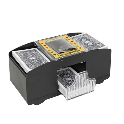Spielkarten Shuffle Shuffle Machine Batteriebetriebene Huffling-Maschine hält 1–2 Kartendecken, Schwarz für Party-Unterhaltung Image