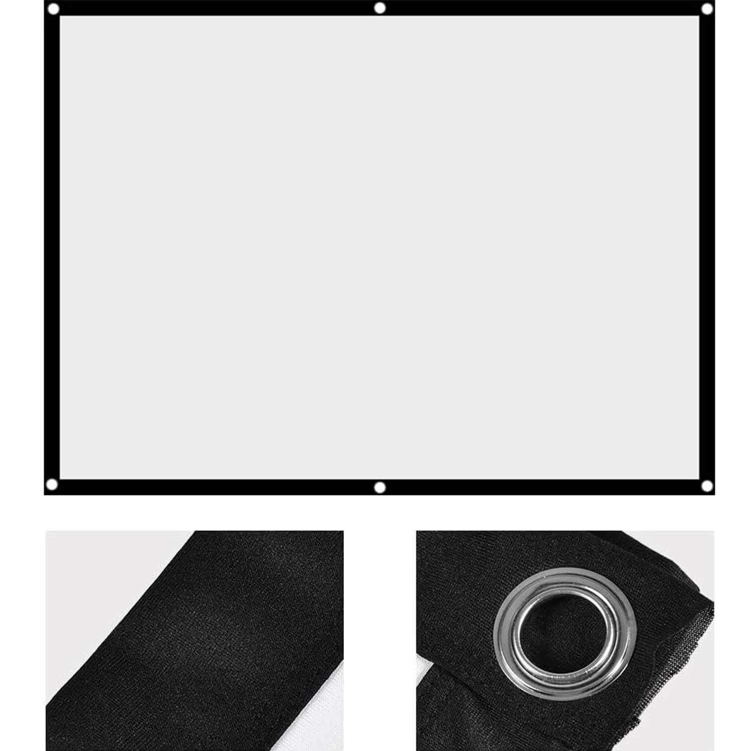 Grundlegende wandmontierte Projektorleinwand 72" – glatte weiße Oberfläche für den Heim- und Bürogebrauch Image