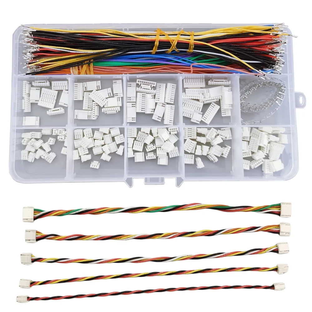 GH1,25-mm-Stecker-Set mit beidseitigen, vorgekrimpten Kabeln aus weichem Silikon, 2/3/4/5/6/78/9/10-poliges Gehäuse, GH-Adapterkabel Image