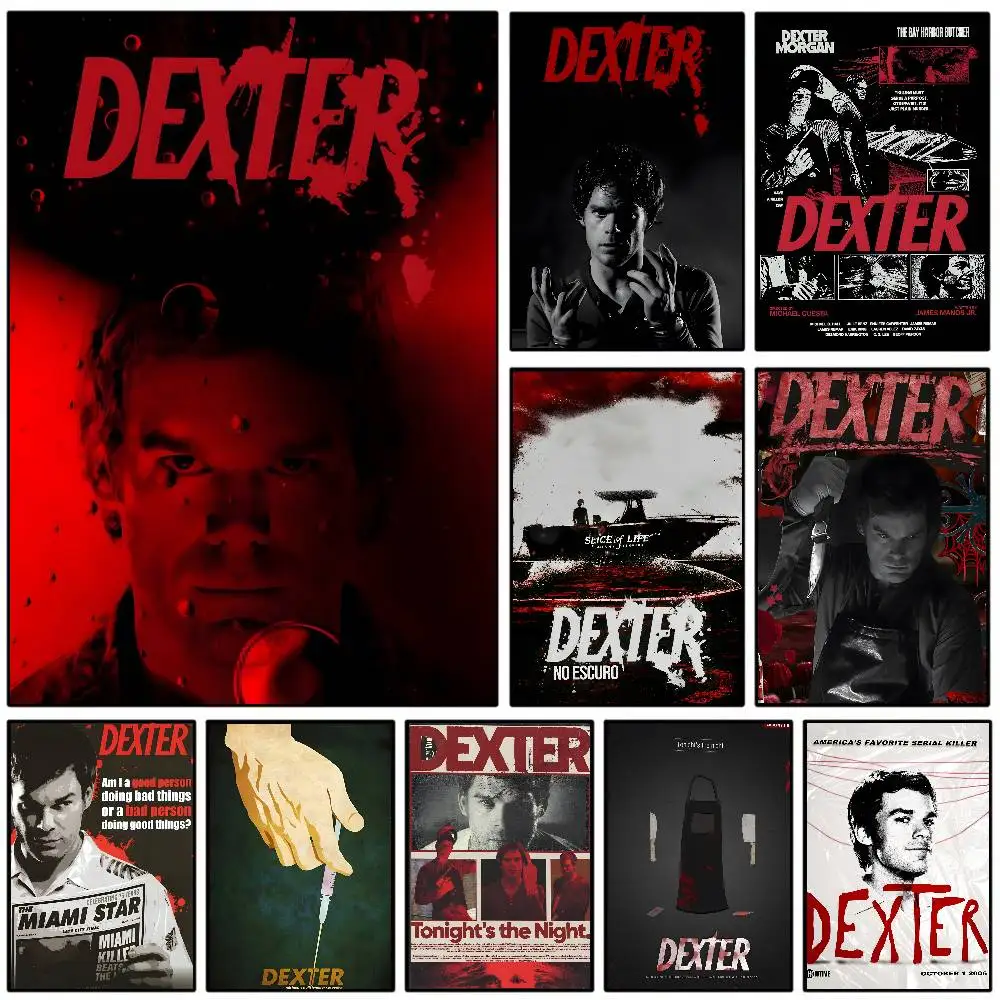 Dexter Morgan Poster, selbstklebende Kunst, wasserfester Papieraufkleber, Kaffeehaus, Bar, Zimmer, Wanddekoration Image