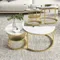 Table basse ronde gigogne moderne en marbre gris, ensemble de pieds en métal, meubles de maison, meubles de salon, table basse, combinaison de bois pour la maison