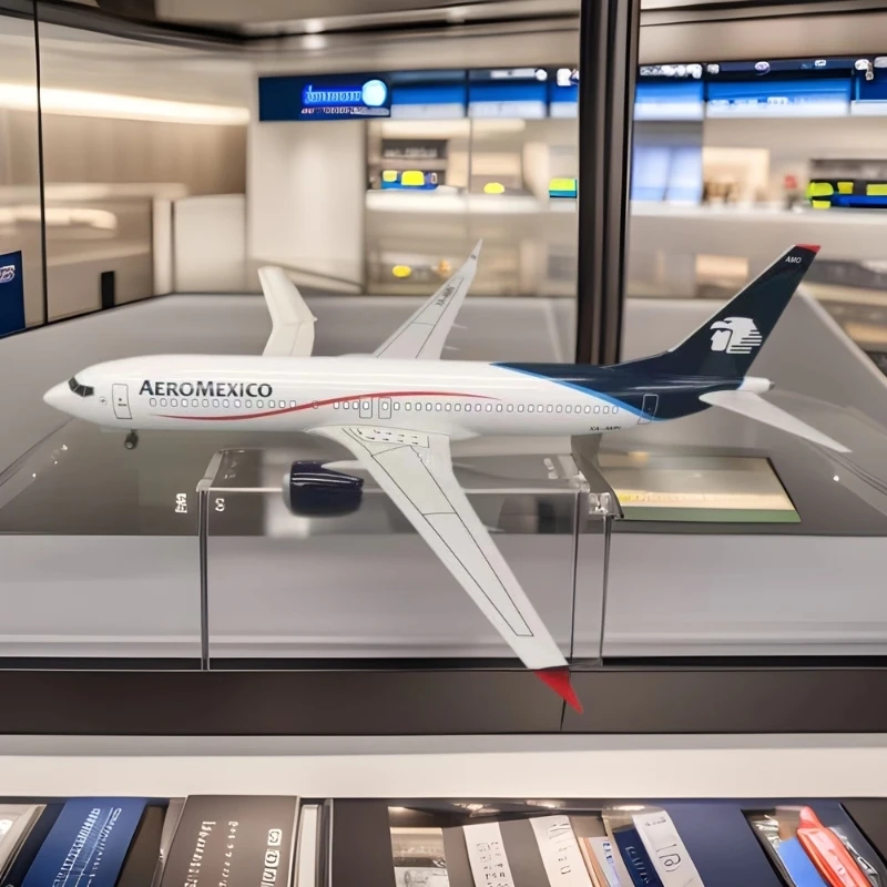 Flugzeug Spielzeug Für Kind 47CM Maßstab 1:85 B737 Modell AEROMEXICO Mexiko Fluggesellschaft Mit Basis Fahrwerke Flugzeug Harz flugzeug Modell Image