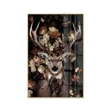 La Casa »Deer in a shower of flowers« Glasbild 80x120 cm gerahmt