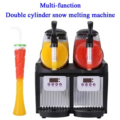 2 Jar Commercial Slushie Machine Slush Maker Frozen Drink Dispenser Ice-Cool Juice Smoothie Granita Vending Machine