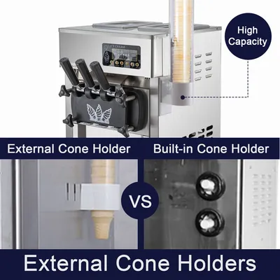 Tabletop Three Color Ice Cream Machine Commercial Ice Cream Maker Machine Automatic Sweet Cone Soft Ice Cream Machine