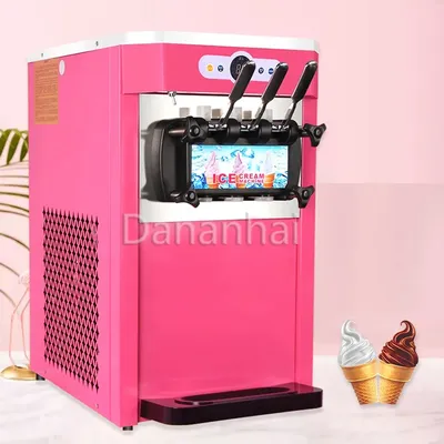 Desktop Soft Ice Cream Machine, Small And Portable, Convenient For Freezing Yogurt Machine, Green Sundae Machine