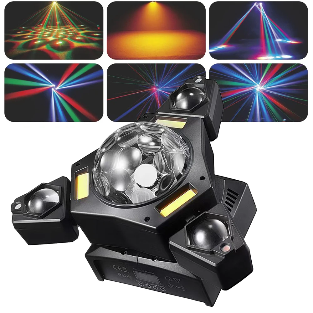 DJ Lights Disco Party Lighting 80W Mini LED Beam Moving Head Light Stage Strobe Light Effect DMX Control Laser Light Projector