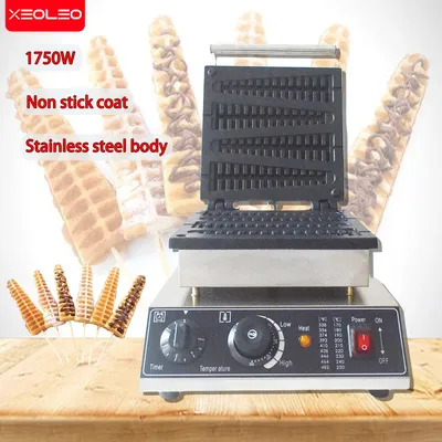 XEOLEO Electric Waffle Maker 4Pcs Lolly Waffle Baker Machine Pine Tree Waffle Making Machine 1750W Non-stick coating