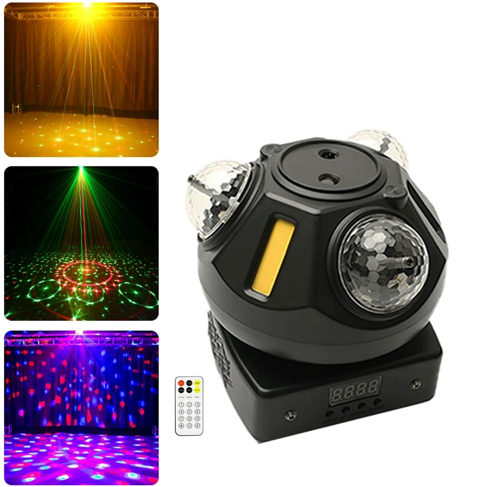 3IN1 Effect Magic Ball Laser Light Projector DMX Control 50W LED Moving Head Light Stage Strobe Light for DJ Disco Party Shows