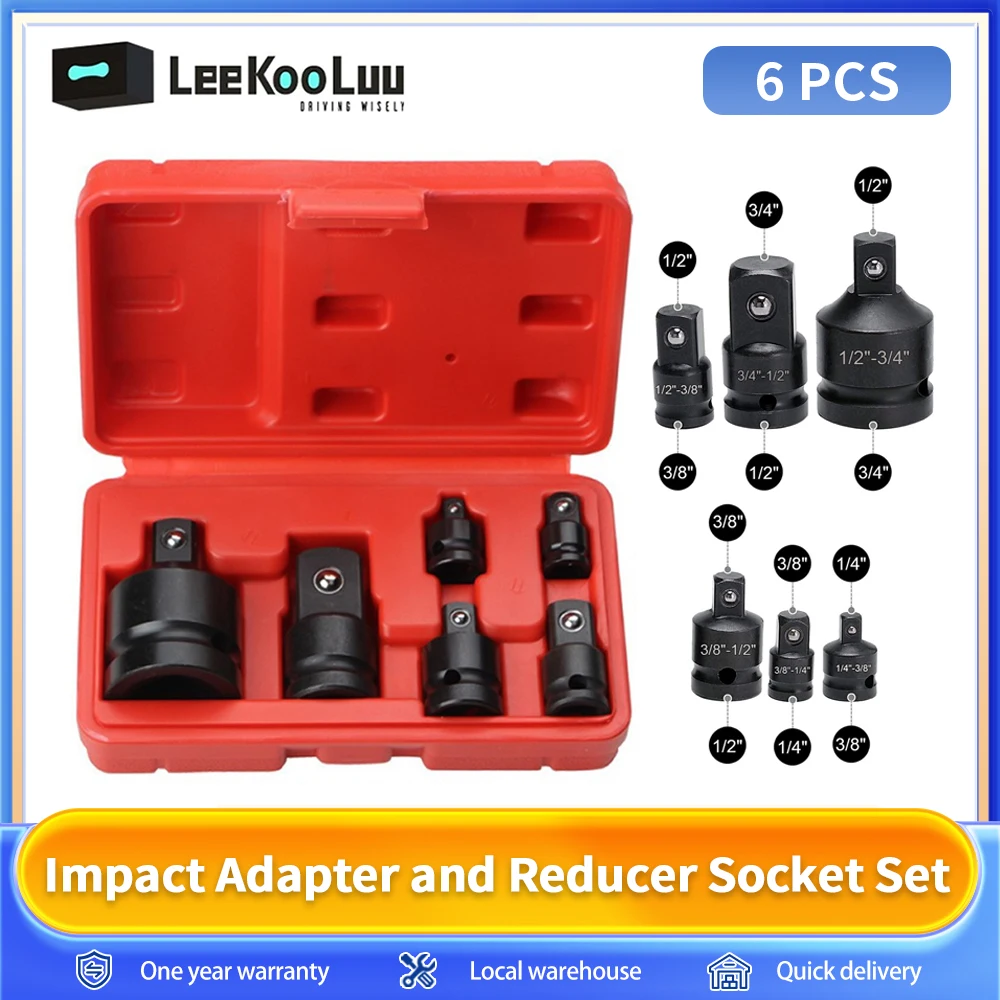 Chiave a bussola 6 pezzi chiave a bussola 1/4 1/2 3/8 3/4 Set di chiavi a cricchetto Set di chiavi a bussola pneumatiche Set di attrezzi manuali