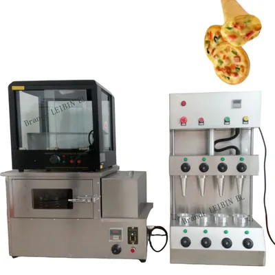 Quality assurance new commercial large vertical pizza cone machine hot multi-function rotary pizza oven machine and Display case