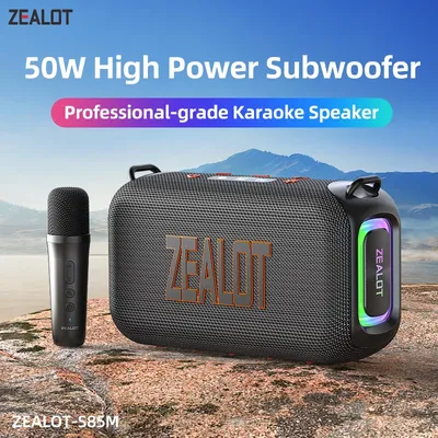 ZEALOT-S85M Karaoke Portable Bluetooth Speaker, Wireless Portable Speaker with 1-2 Microphone, Karaoke Machine for Home