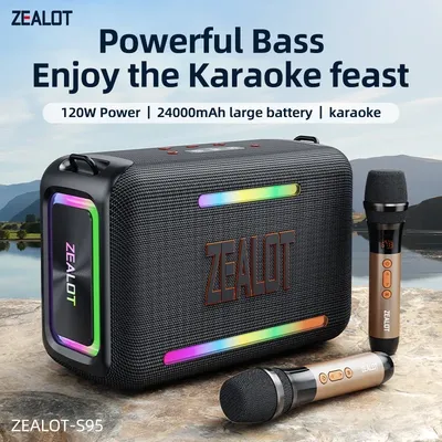 S95M 120W Portable Bluetooth Speaker , Bass Party Boombox IPX6 Waterproof Large Speaker, With 1-2 Microphone