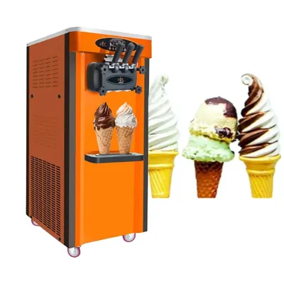 Ice Cream Makes Machine 2+1 Flavors Ice Cream Machine Automatic CE Certificate Ice Cream Machine