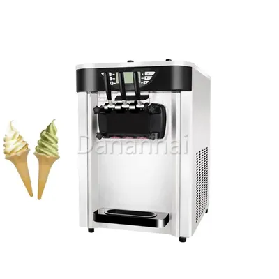 Delicious Desktop 2+1 Mixed Flavor Soft Ice Cream Machine, Commercial Small Frozen Yogurt Machine