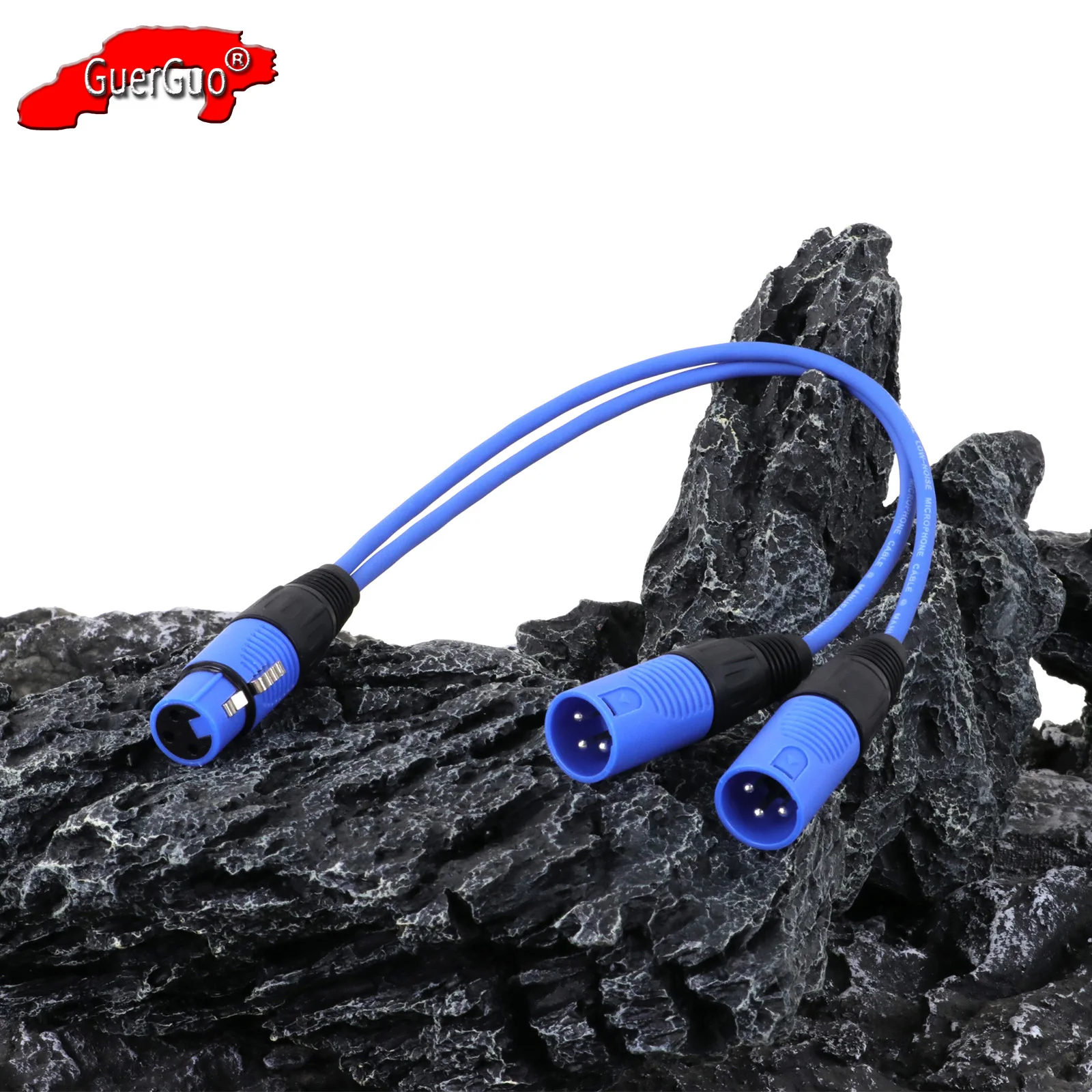 0.2M-30M Professional Plastic Shell 3Pin XLR Female to Dual Male Plug Adapter Converter Extension Cable for Amplifier MIC Mixer