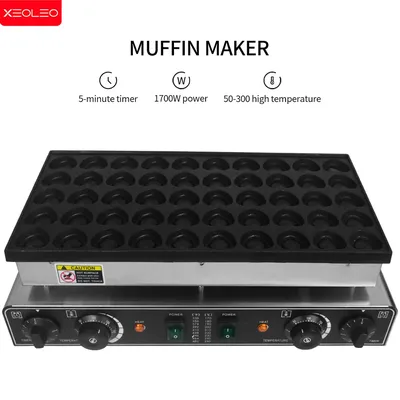 XEOLEO 50 Holes Heart Shaped Mini Dutch Pancake Maker Machine 1700W Electric Waffle Maker Dutch Poffertjes Grill Muffin