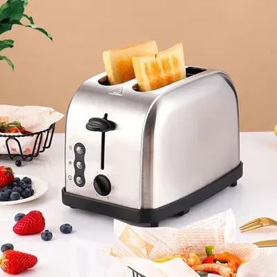 Stainless Steel Automatic Electric Toaster Sandwich Maker Bread Baking Machine 2 Slices 4SliceSlot Grill Oven