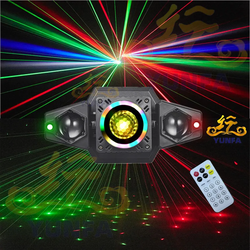 LED Rotating Laser Beam Strobe 3-in-1 Disco Light DMX512 DJ Bar Club Party Wedding Christmas Effect Stage LightParty Hotel Danc