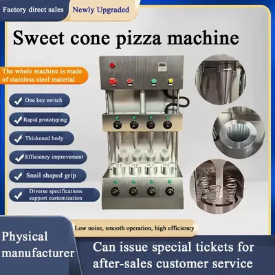 2 Cones 2 Umbrellas Sweet Pizza Cone Maker Ice Cream Cone Making Edible Waffle Cup Maker Machine