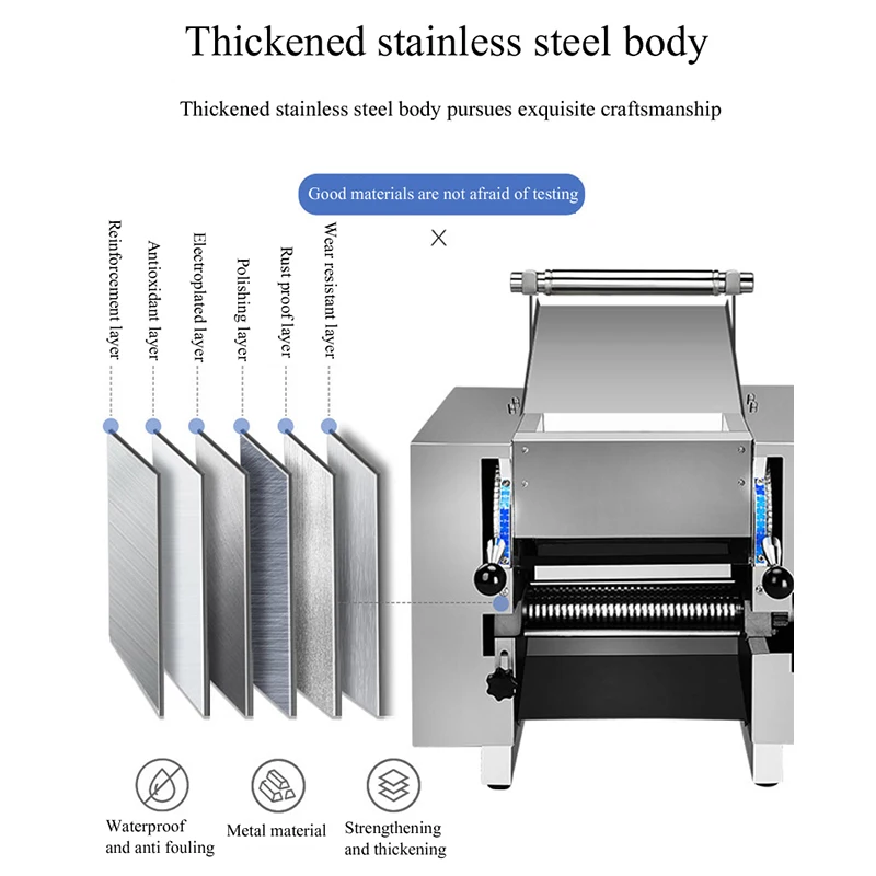 Electric Noodle Machine Noodle Press Machine Commercial Household Pasta Maker Stainless Steel Dumpling Skin Machine