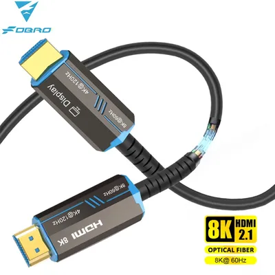 LMCNZZ 8K HDMI 2.1 Cable Fiber Optic Hdmi Cable 120Hz 48Gbps HDR HDCP for HD TV Box Projector Ps3/4 Ultra High Speed Computer