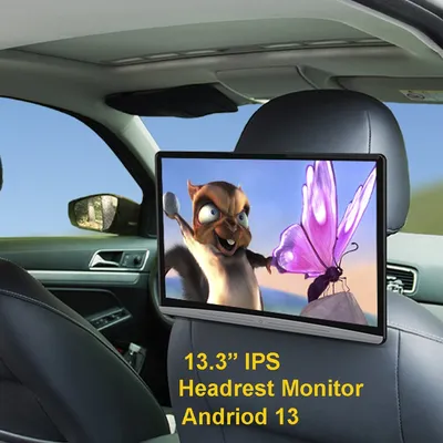 2025 Car Headrest Monitor Tablet PC 13.3" IPS UHD 4K 1080P Video Android 13 WIFI Bluetooth USB HDMI Airplay RAM 2G+32GB ROM
