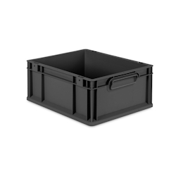 Proregal Eurobox NextGen Grip, HxBxT 17x30x40cm, 16 Liter, Griffe zu, Schwarz, Eurobehälter, Transportbehälter Image