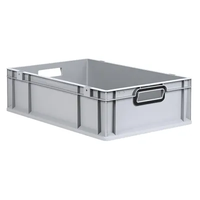 Proregal Eurobox NextGen Color, HxBxT 17x40x60cm, 34 Liter, Griffe schwarz offen, Grau, Eurobehälter, Transportbehälter Image