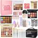 Muiefe All-in-One Makeup Full Kit for Teen Girls & Women | Complete Makeup Gift Set with Foundation, Primer, Eyeshadow Contour Palette, Lip Gloss, Eyebrow Pencil, Mascara & Cosmetic Brushes