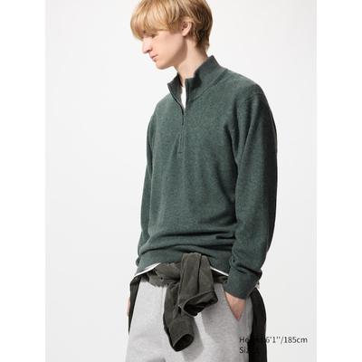 Uniqlo - 100% Cashmere Half-zip Jumper - Green - 3XL