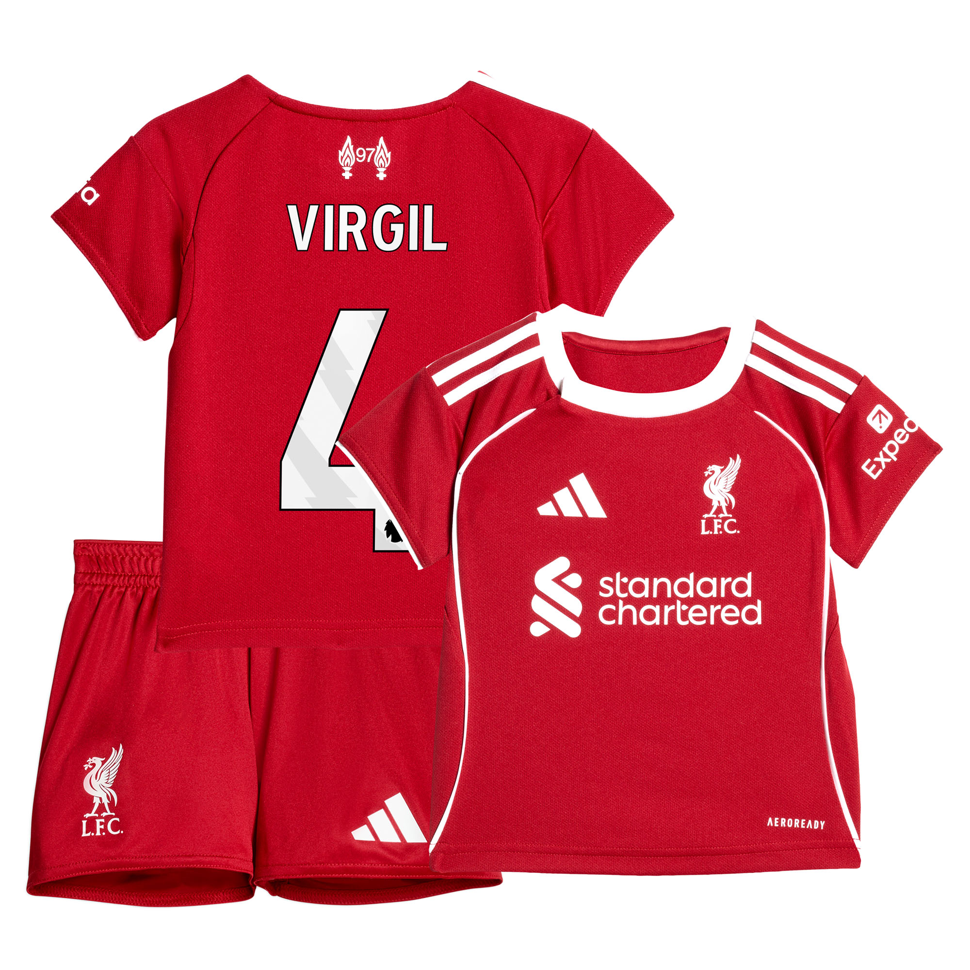 Liverpool adidas Baby-kit Domicile 25/26 avec flocage Virgil 4