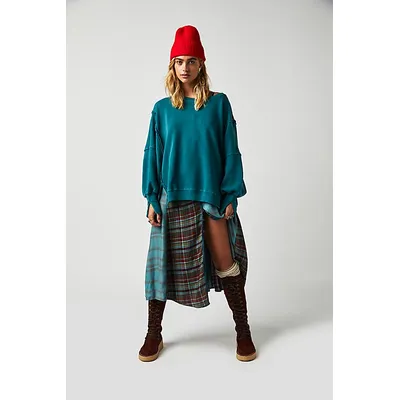 We The Free Camden Sweatshirt at Free People in Deep Teal, Size: XS