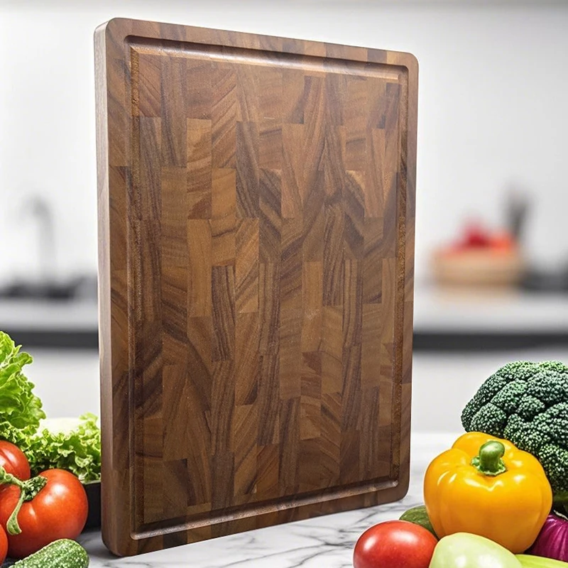 Grande planche à découper en bois de noyer améliorée, ensemble de planches à découper en bois de qualité supérieure, sans danger pour les aliments, bloc de bois Durable, adapté aux aliments