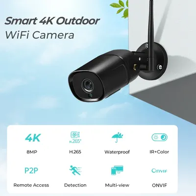 5MP HD Outdoor IP Kamera 4MP 1080P WiFi Wireless Home Security Überwachung Wasserdichte Wi-Fi Bullet IP Video Camara