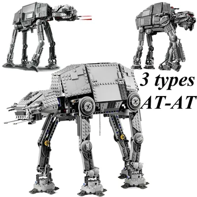 3 Arten Space War AT-AT All-Terrain Armored Walker Transportroboter-Bausteine mit motorisierten Bausteinen, Spielzeug, Geschenke Image