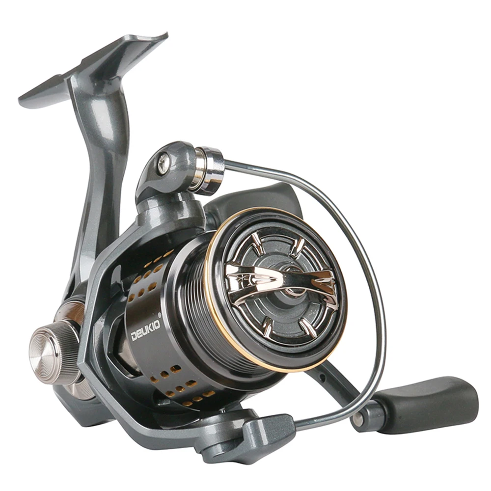 DEUKIO Doppelgriff Rocker Spinnrolle Aluminiumlegierung Spule 4+1BB Max Drag 13LB Angelrolle für Meeresangeln Image