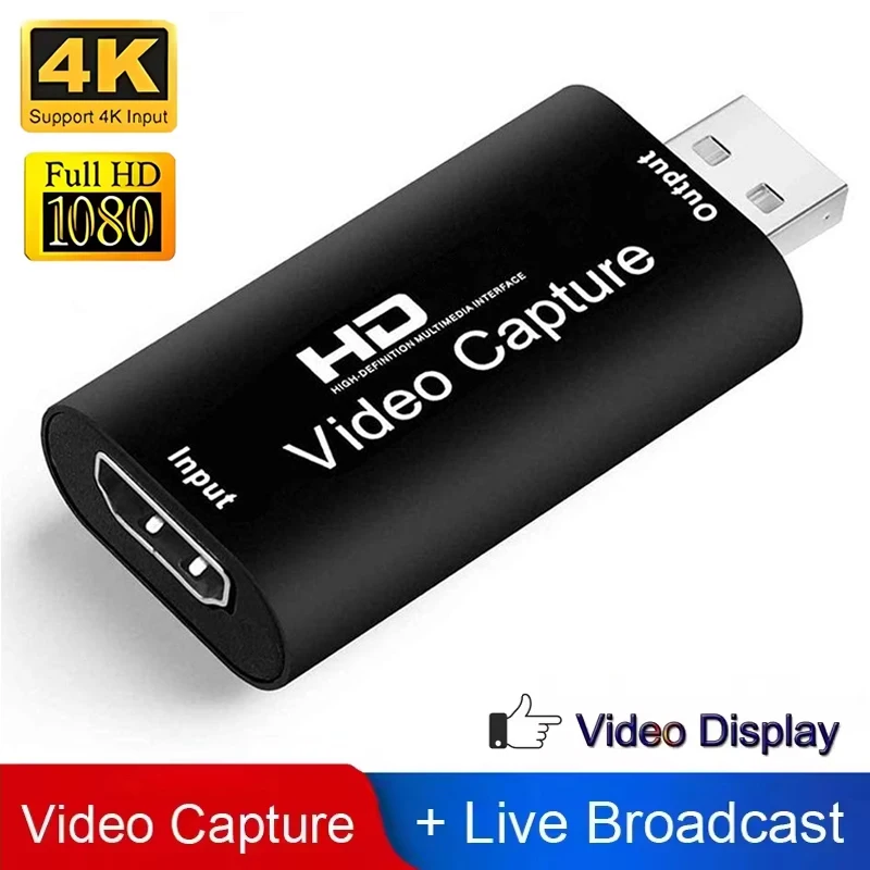 4K HDMI-kompatibel 1080p USB 2.0 Video Capture Aufnahme Nahtlose Streaming für Gaming und Konferenzen Kompatibel mit Mac & PC Image