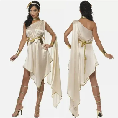 2024 Griechische Göttin Kostüm Tunika Römisches Damenkleid Tuniken Verkleidung Antik Image