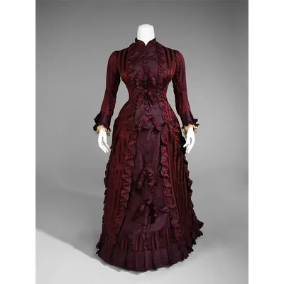 Historisches rotes Vintage viktorianisches Renaissance-Edwardian Visiting Lady Walking Kostüm Steampunk Bürgerkrieg Belle Kleid Image
