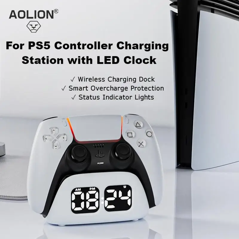 AOLION Für PS5 Controller Uhr Lade Basis für PlayStation Edge Drahtlose Schnelle Lade Ladegerät Desktop Storage Basis zubehör Image