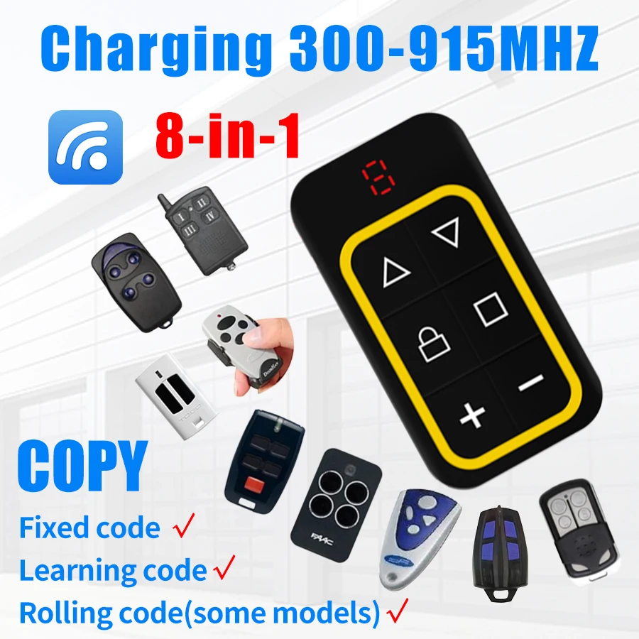 Multi Frequency 300-915MHZ Garage Door Remote Control Copy Duplicator 433mhz 868mhz Garage Remote Multi Brand Remote Control
