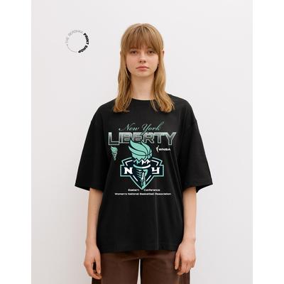Bershka Wnba New York Liberty Short-Sleeve T-Shirt Women Xs Black