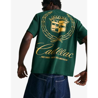 Bershka Short Sleeve Cadillac Print T-Shirt Men Xl Green