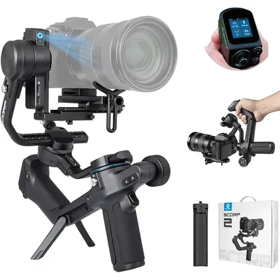 FeiyuTech SCORP 2[Offiziell]Kamera-Gimbal-Stabilisator, integrierter AI-Tracker, Upgrade-Joystick, Touchscreen für spiegellose DSLR-Kamera