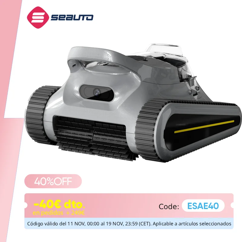 Seauto-Robot aspirateur de piscine sans fil, escalade murale, aspiration injuste pour piscines hors sol et enterrées, jusqu'à 180 pieds reproducteurs, 2000 W